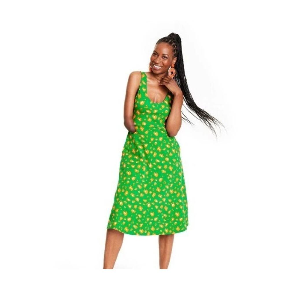 Tabitha Brown for Target | Green & Orange Cheetah Print Sundress | Size Small